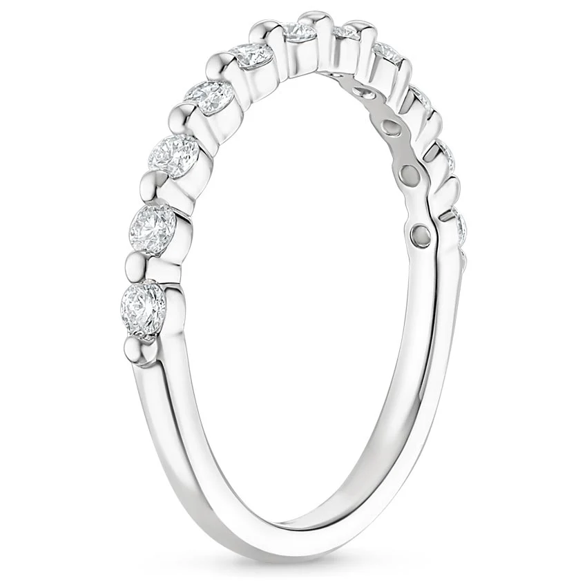 Round Cut Natural Diamond Floating Eternity Band, Half-way Diamond Ring - Image 4