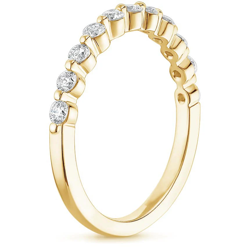 Round Cut Natural Diamond Floating Eternity Band, Half-way Diamond Ring - Image 5