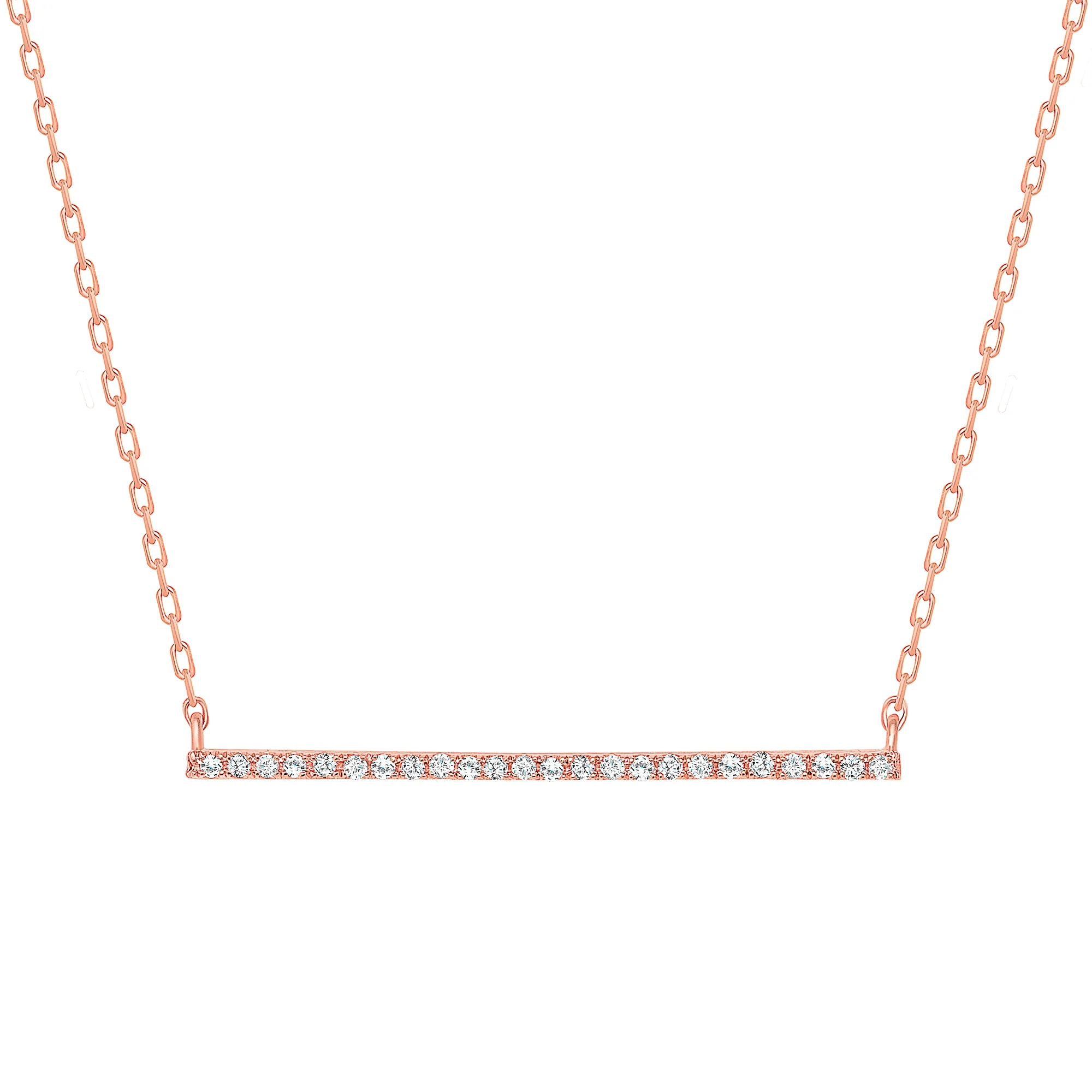 Round Diamond Bar Necklace - Image 3
