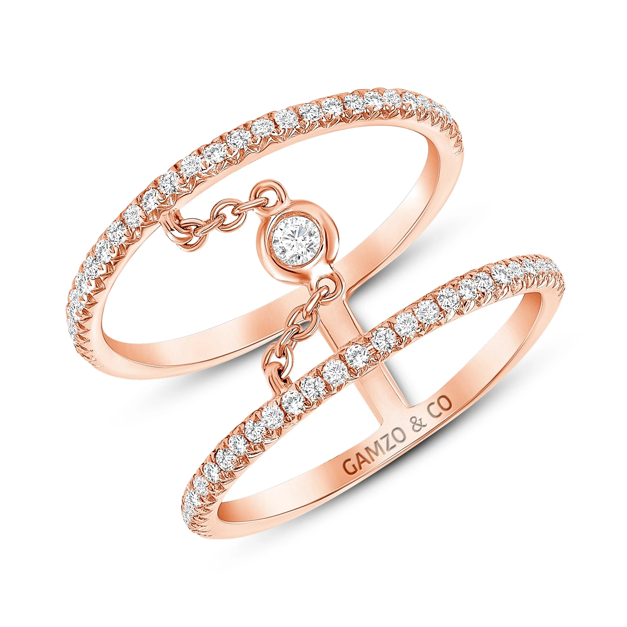 Round Diamond Double Row Fashion Ring - Image 3
