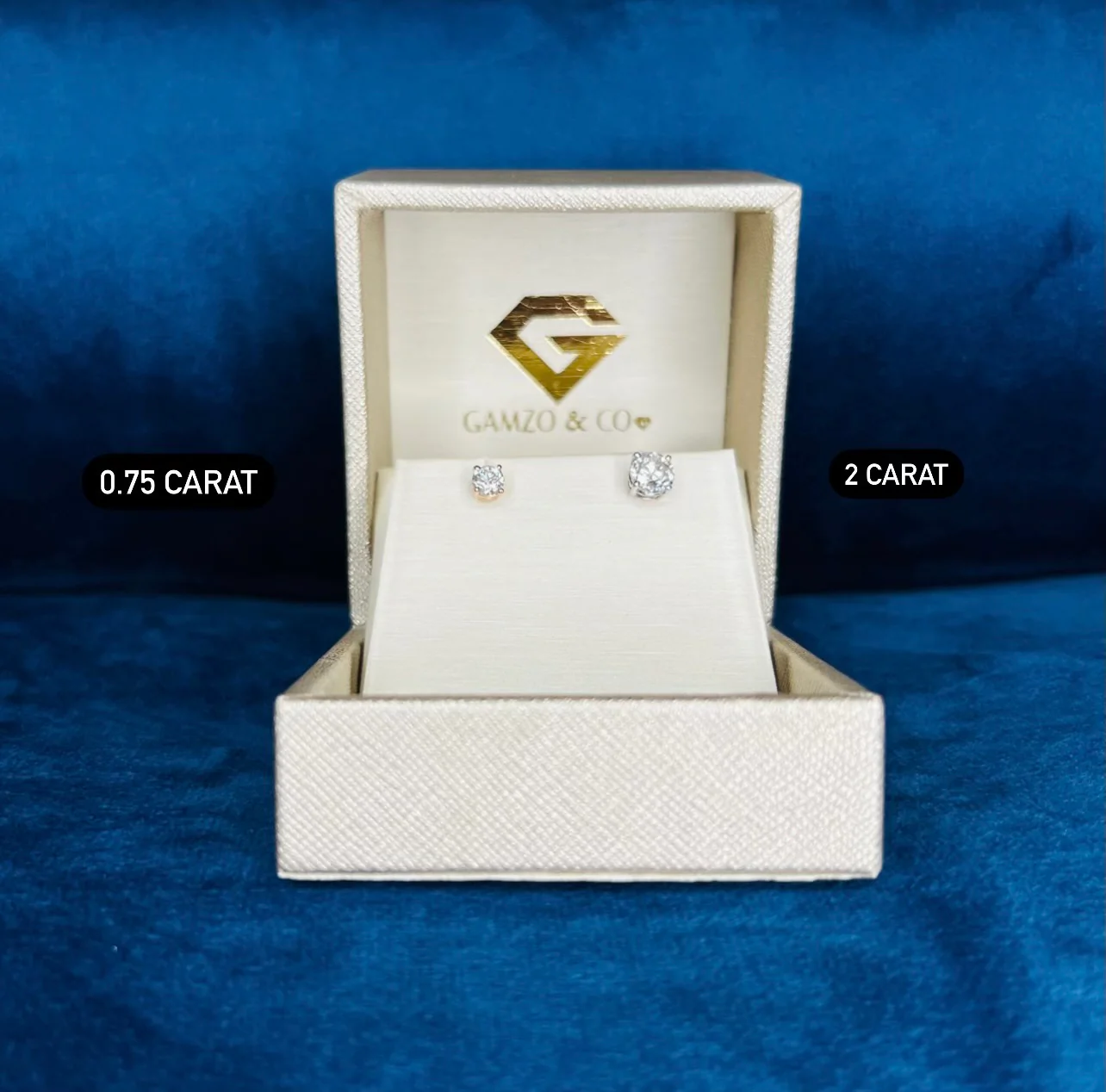 Diamond Stud Earrings - 4 Prong Screw Back Martini Setting - Image 8