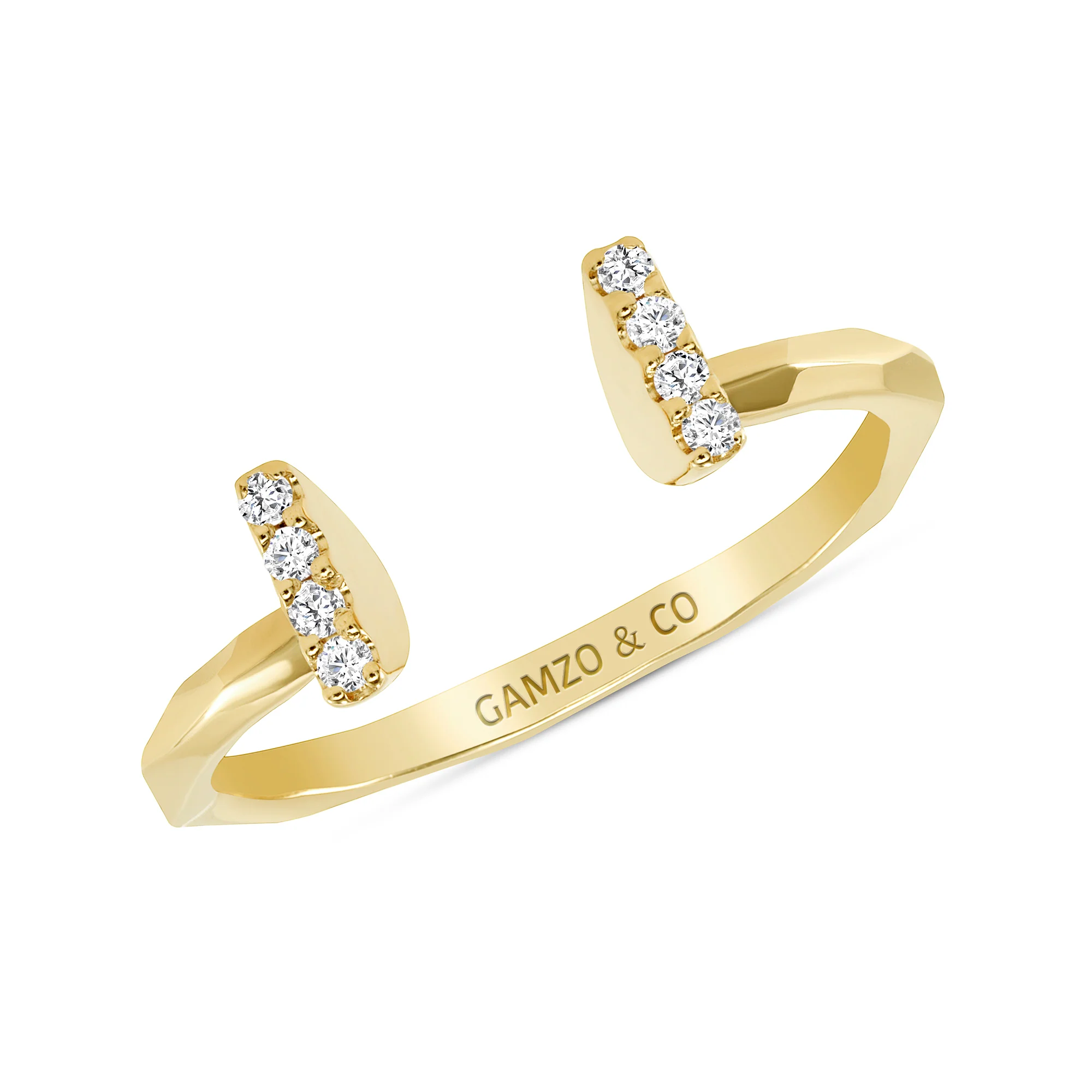 Round Cut Diamond Split Bar Ring - Image 2