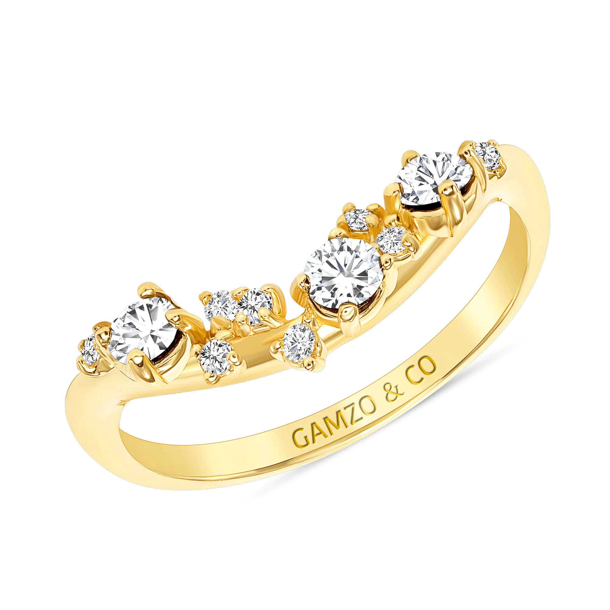 Round Diamond Stackable Constellation Ring - Image 2