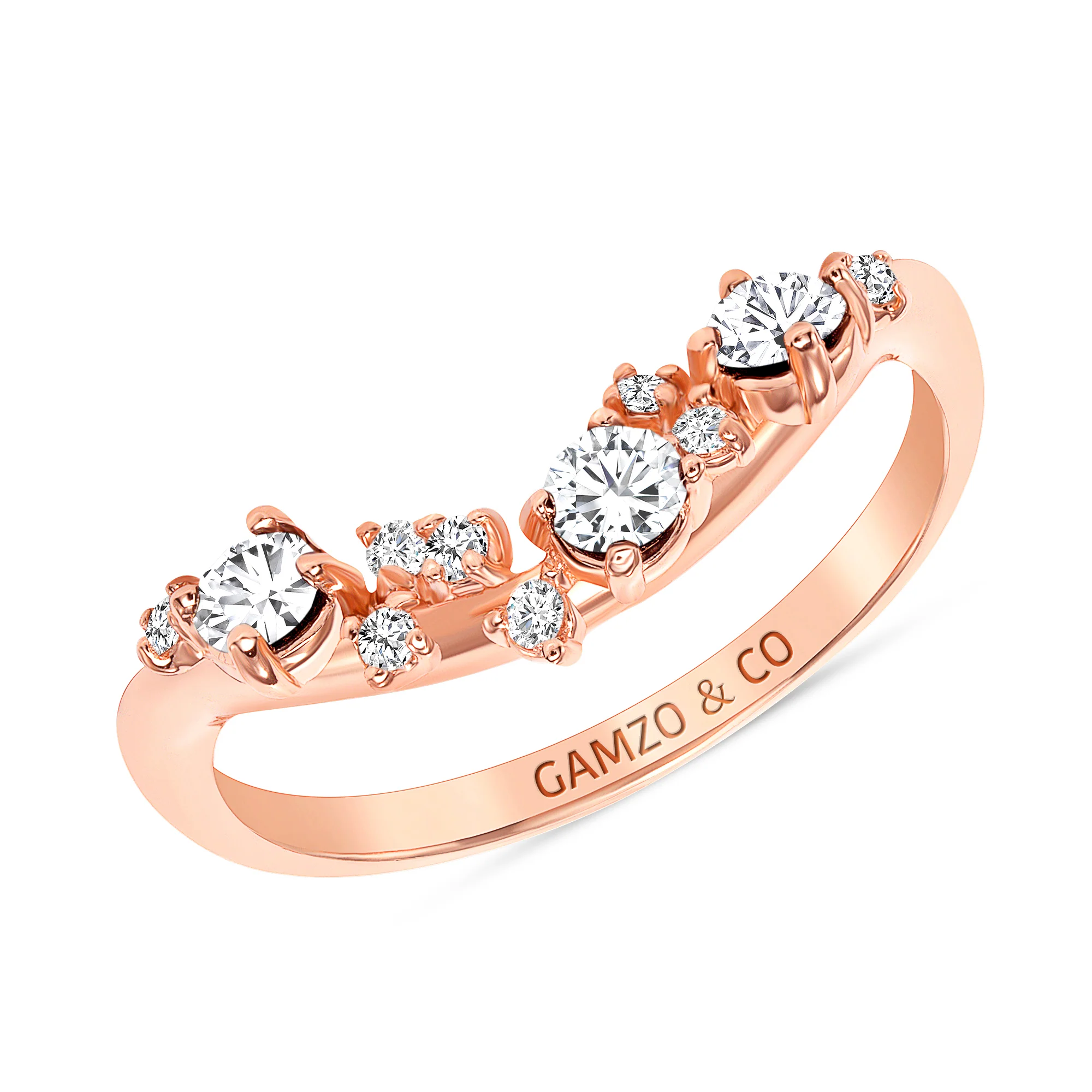 Round Diamond Stackable Constellation Ring - Image 3