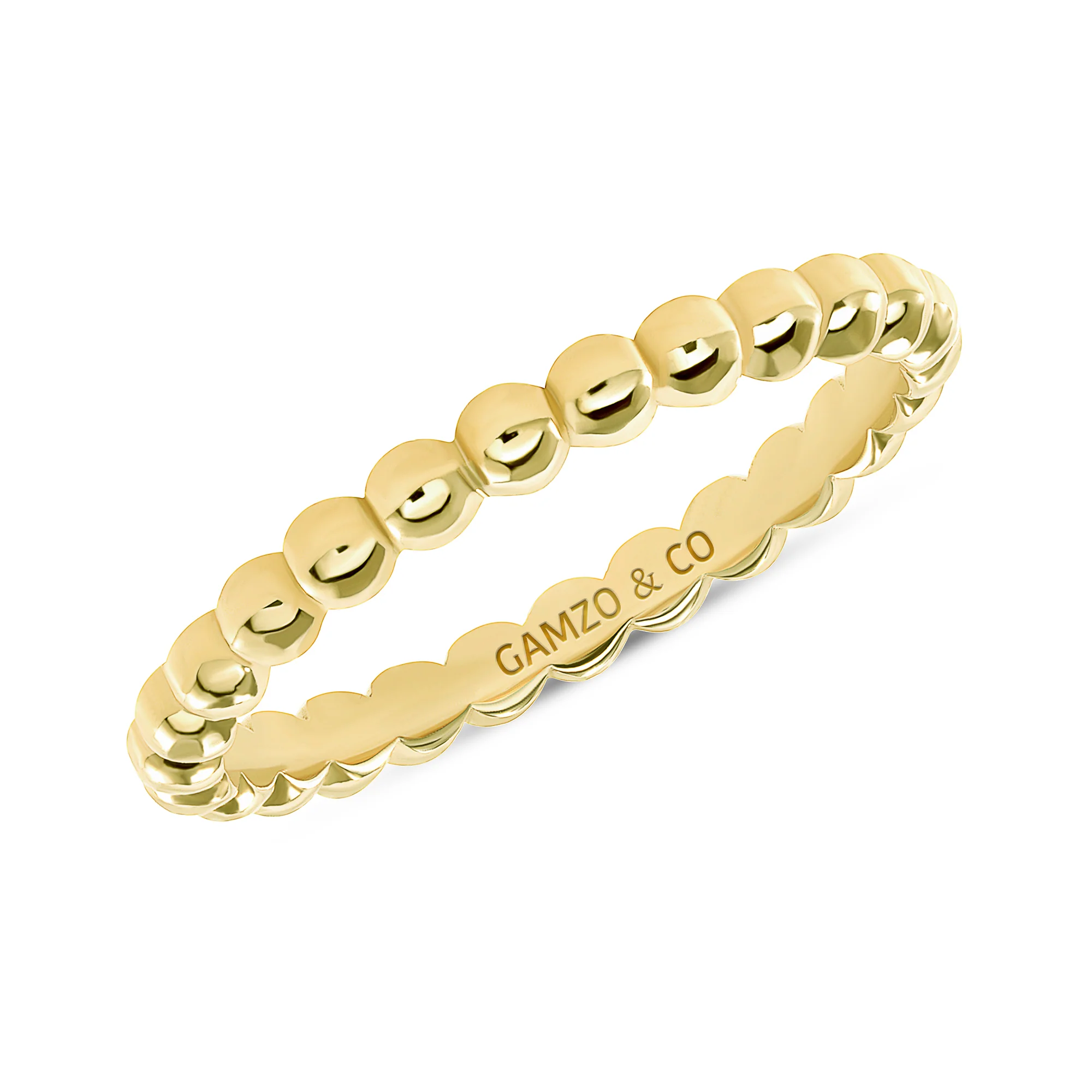 Solid Gold Beaded Fashion Ring - Image 2