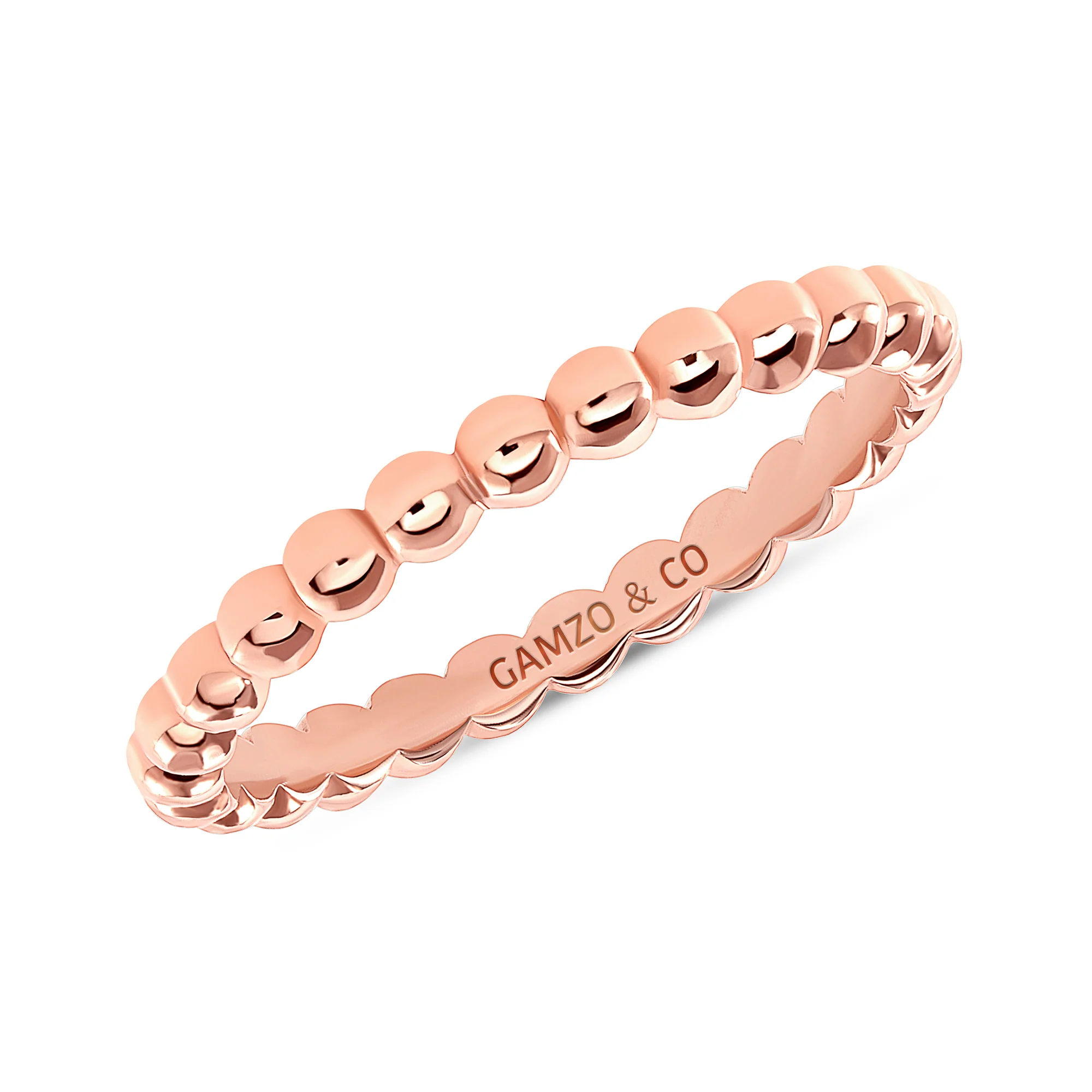 Solid Gold Beaded Fashion Ring - Image 3