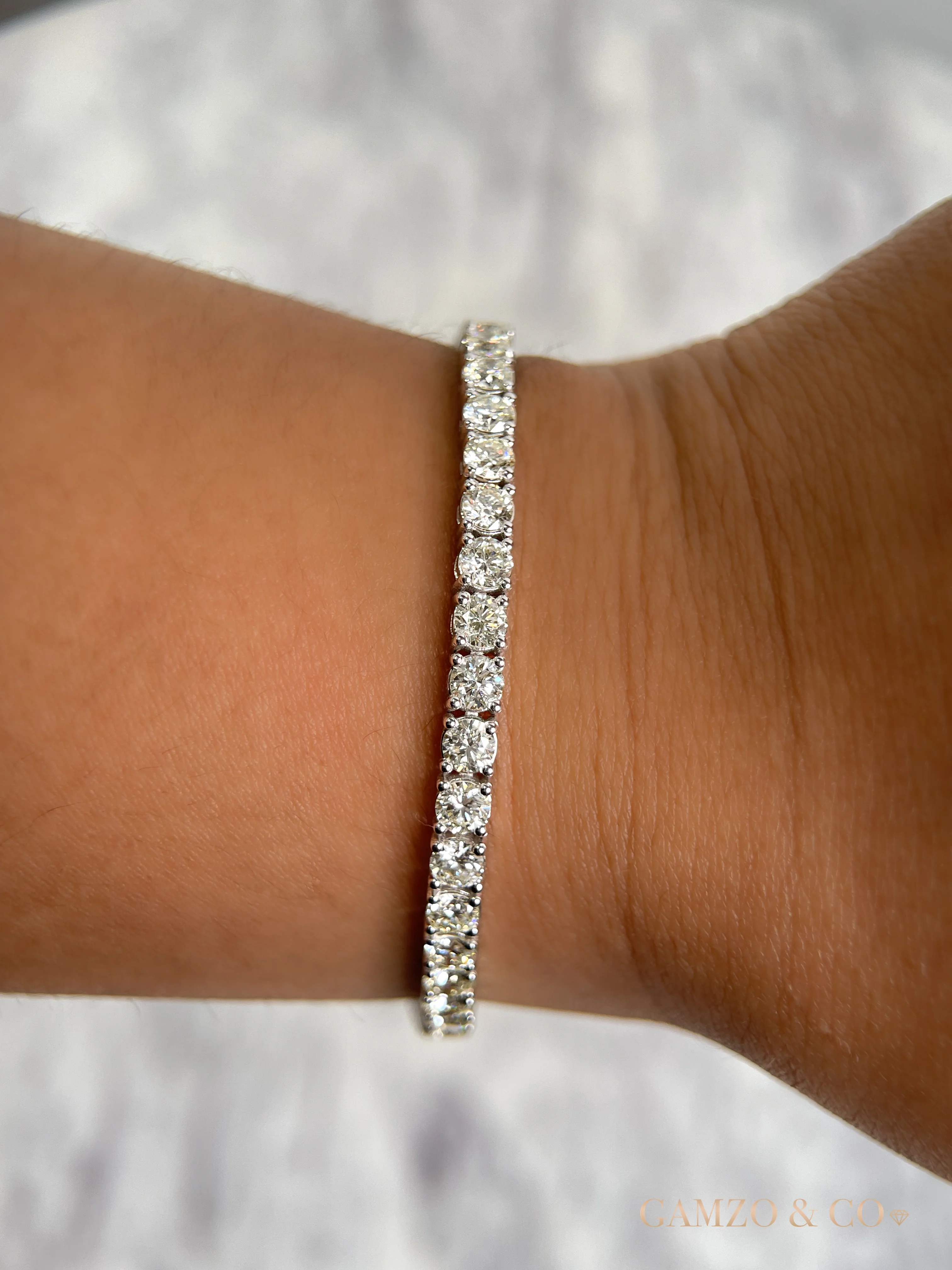 Diamond Tennis Bracelet - Natural Round Diamonds - Image 7
